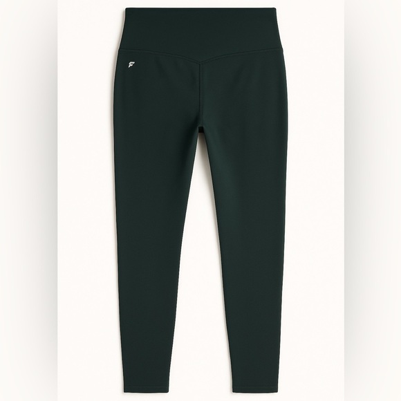 Fabletics 7/8 Length Mid Rise Leggings Athleisure Yoga Pants Hunter Green XS - Picture 3 of 3